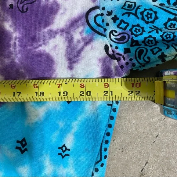 Elevenparis Pullover Hoodie M Multicolor Tie Dye Blue 100% Cotton NWT - Picture 7 of 10